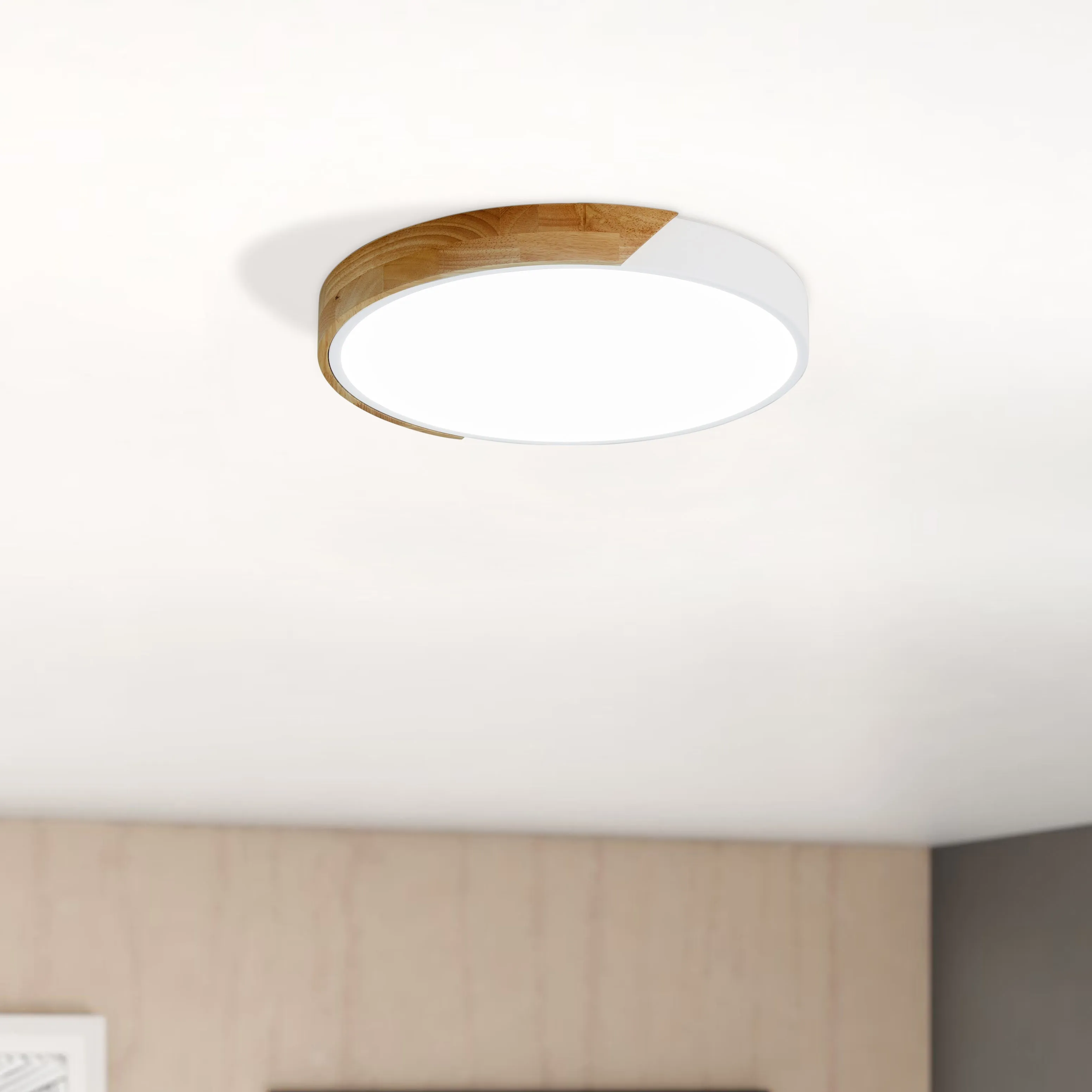 1-Light Round Acrylic LED Flush Mount Lighting