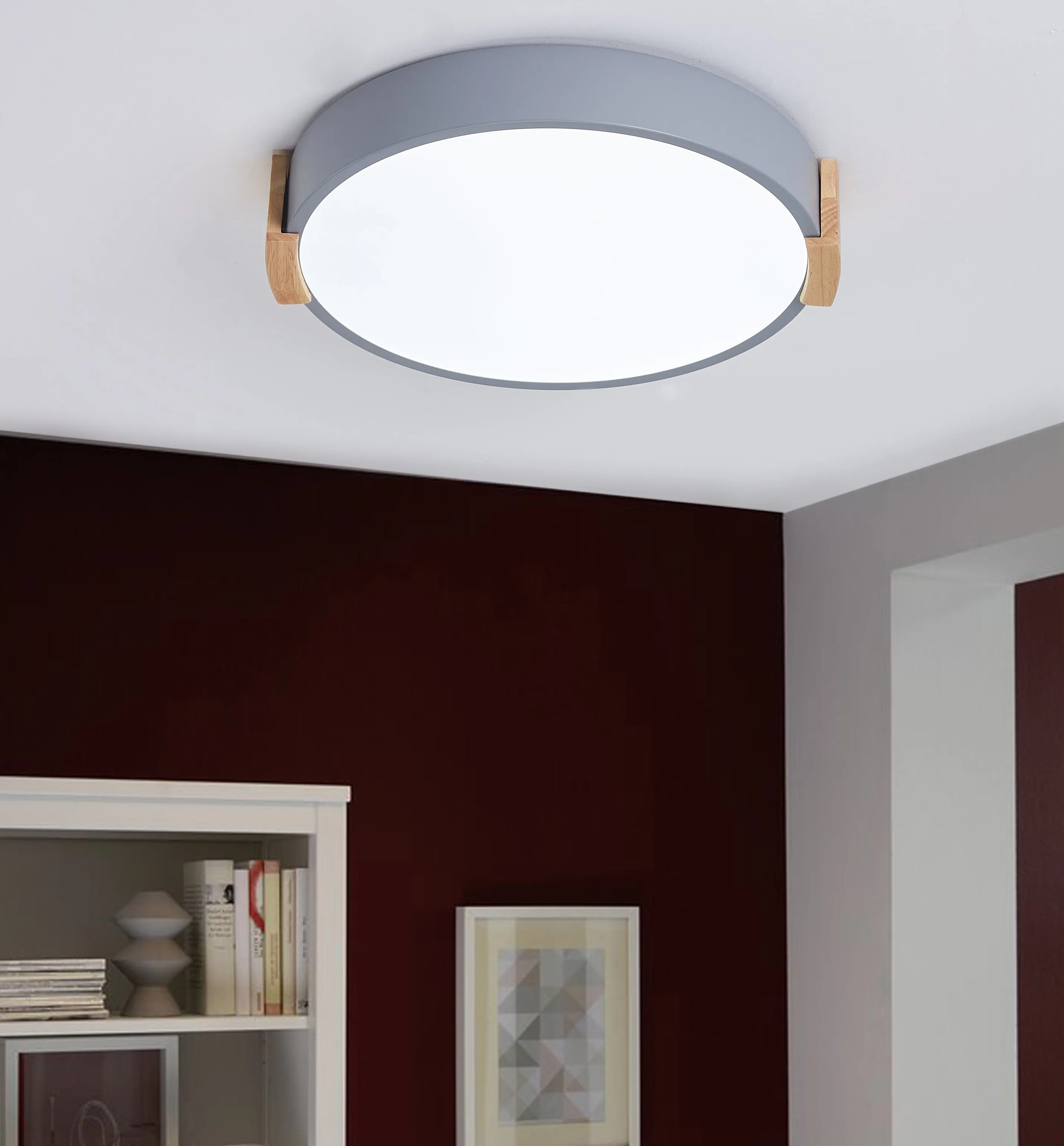 1-Light Round Acrylic LED Flush Mount Lighting