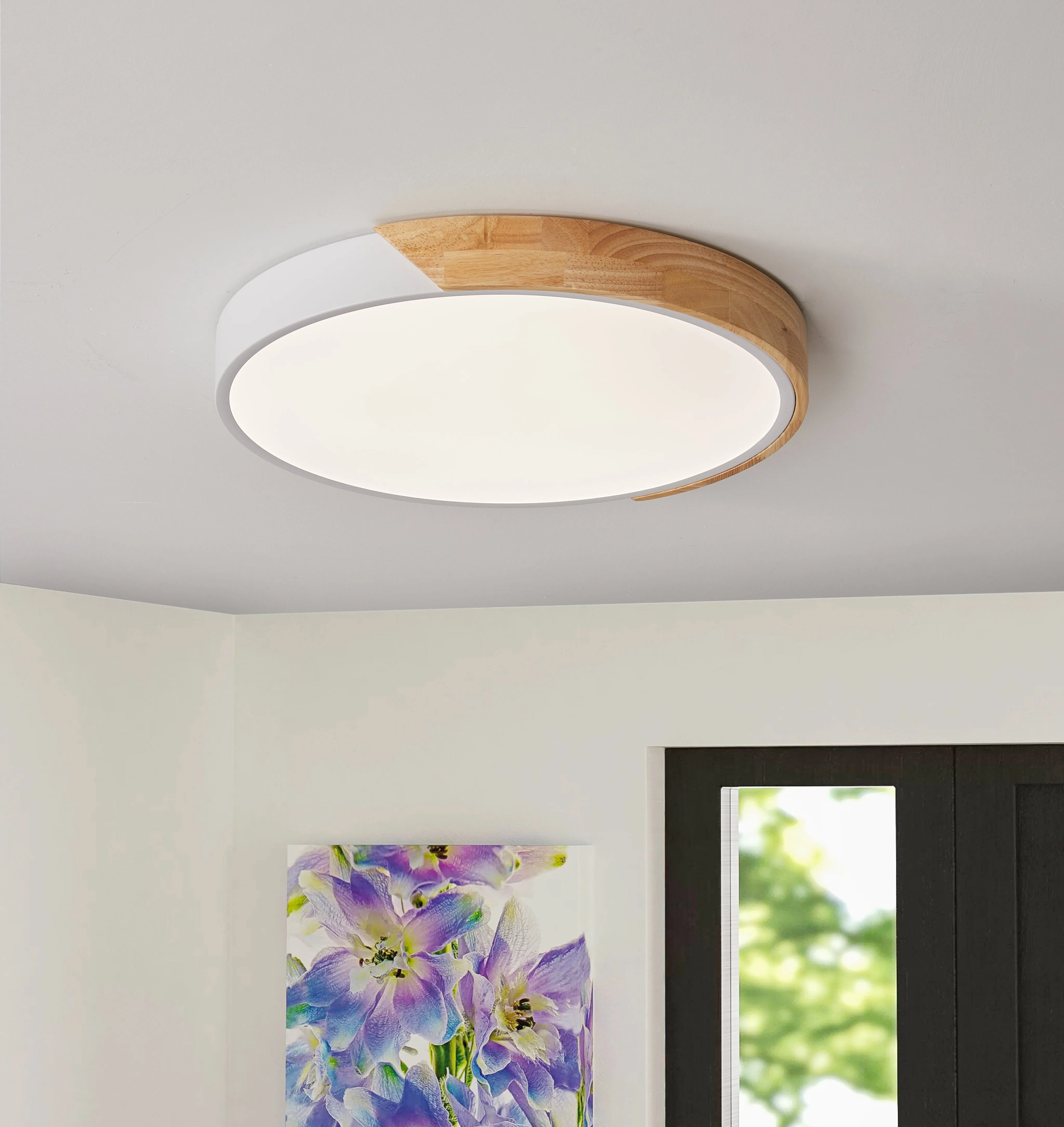 1-Light Round Acrylic LED Flush Mount Lighting