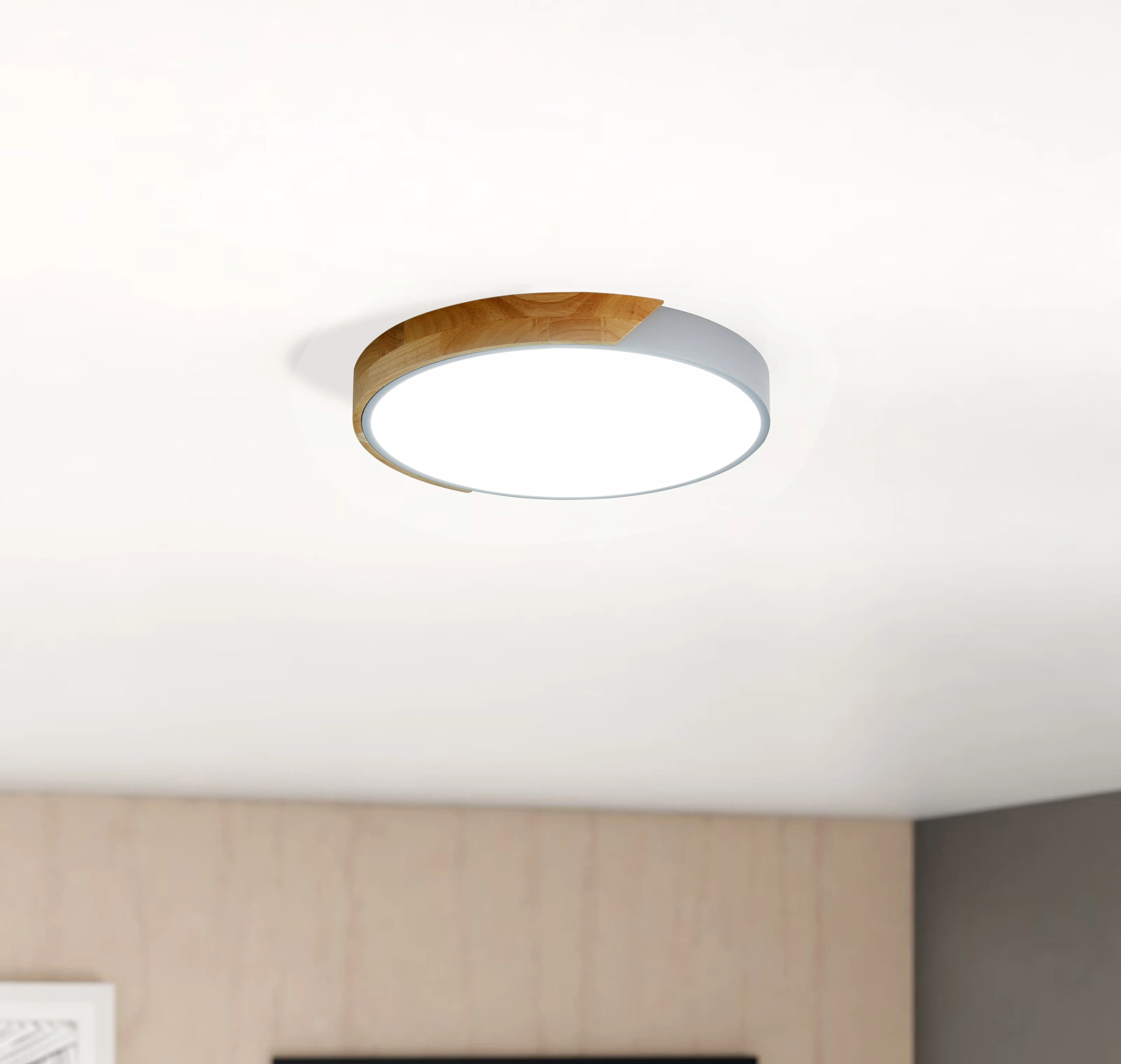 1-Light Round Acrylic LED Flush Mount Lighting