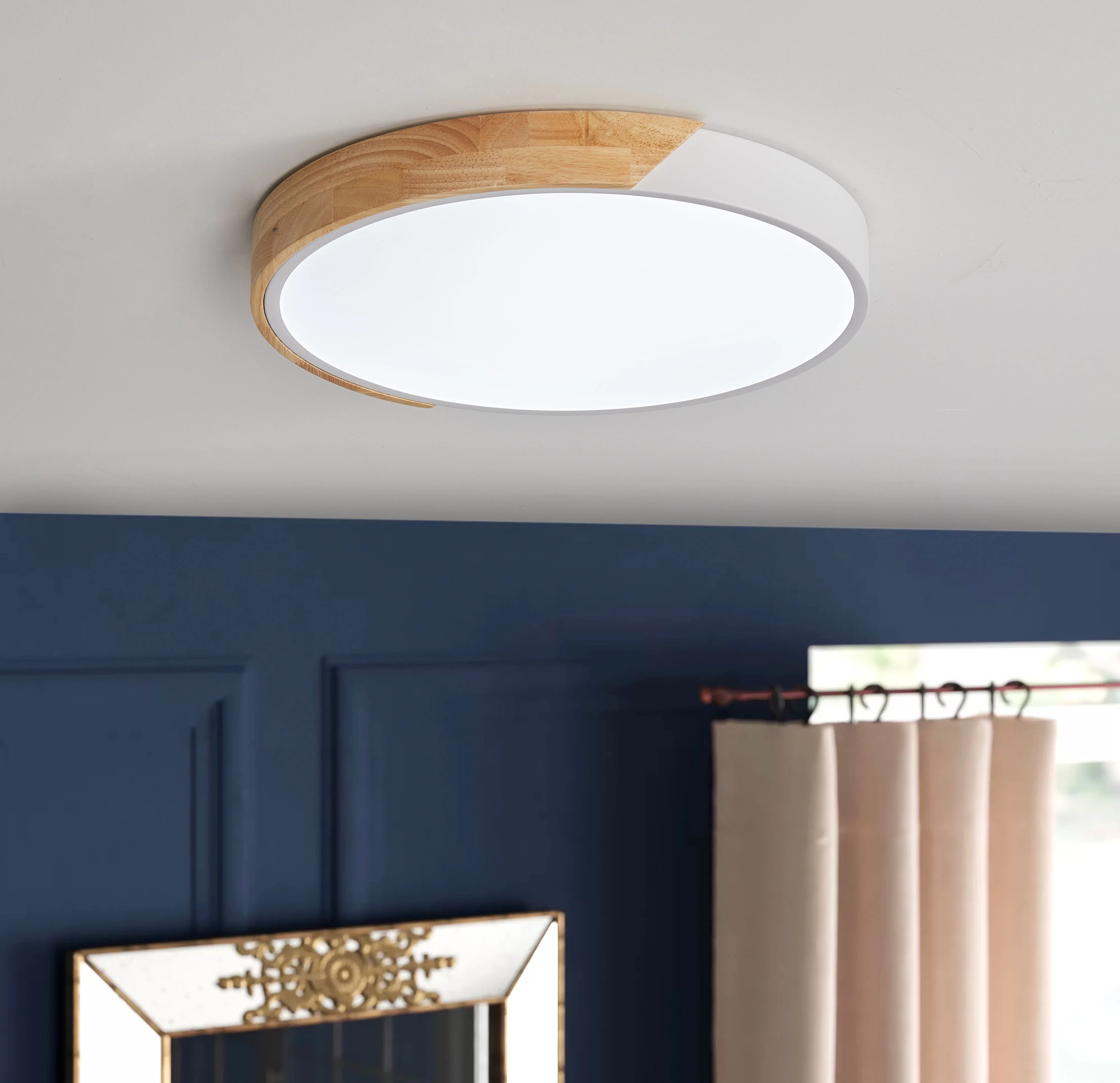 1-Light Round Acrylic LED Flush Mount Lighting