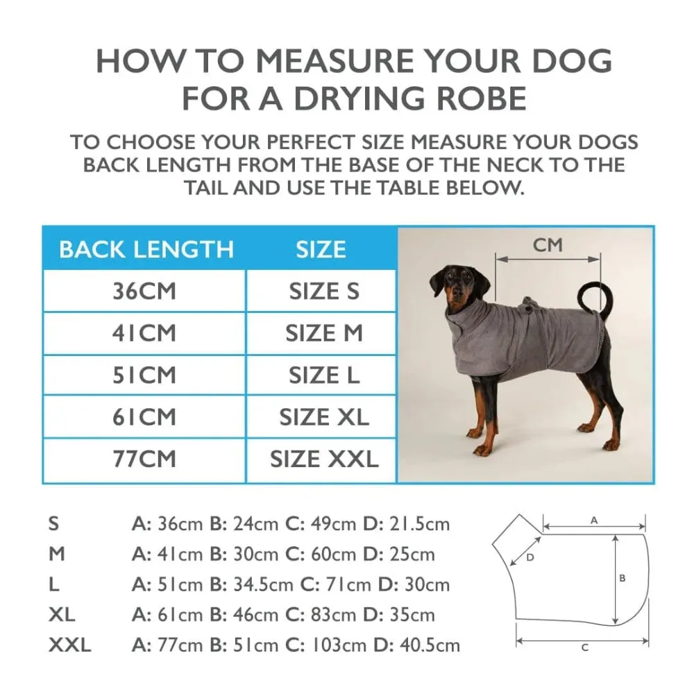 Expedition Deluxe Noodle & Microfibre Dog Drying Coat - Storm Grey