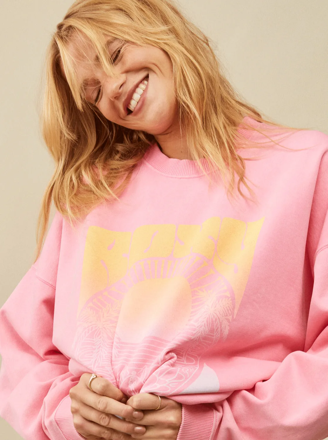 Lineup Oversized Sweatshirt - Sachet Pink