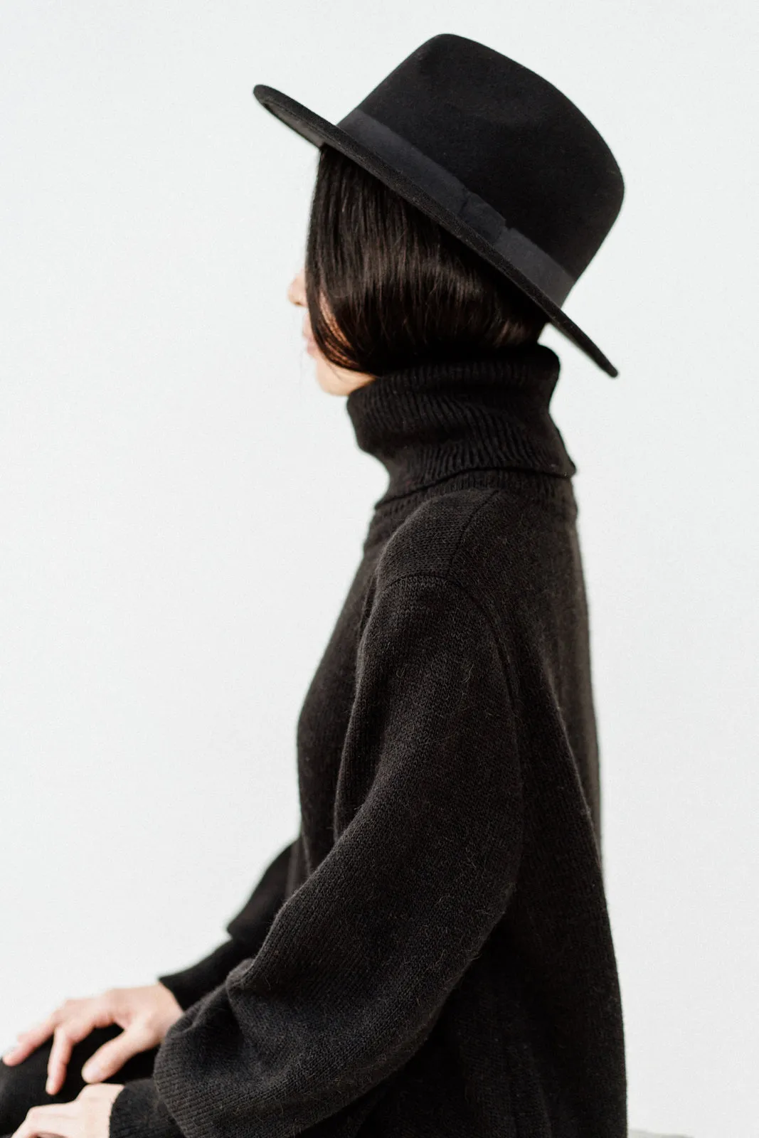 Long Merino wool turtleneck sweater dress SANA