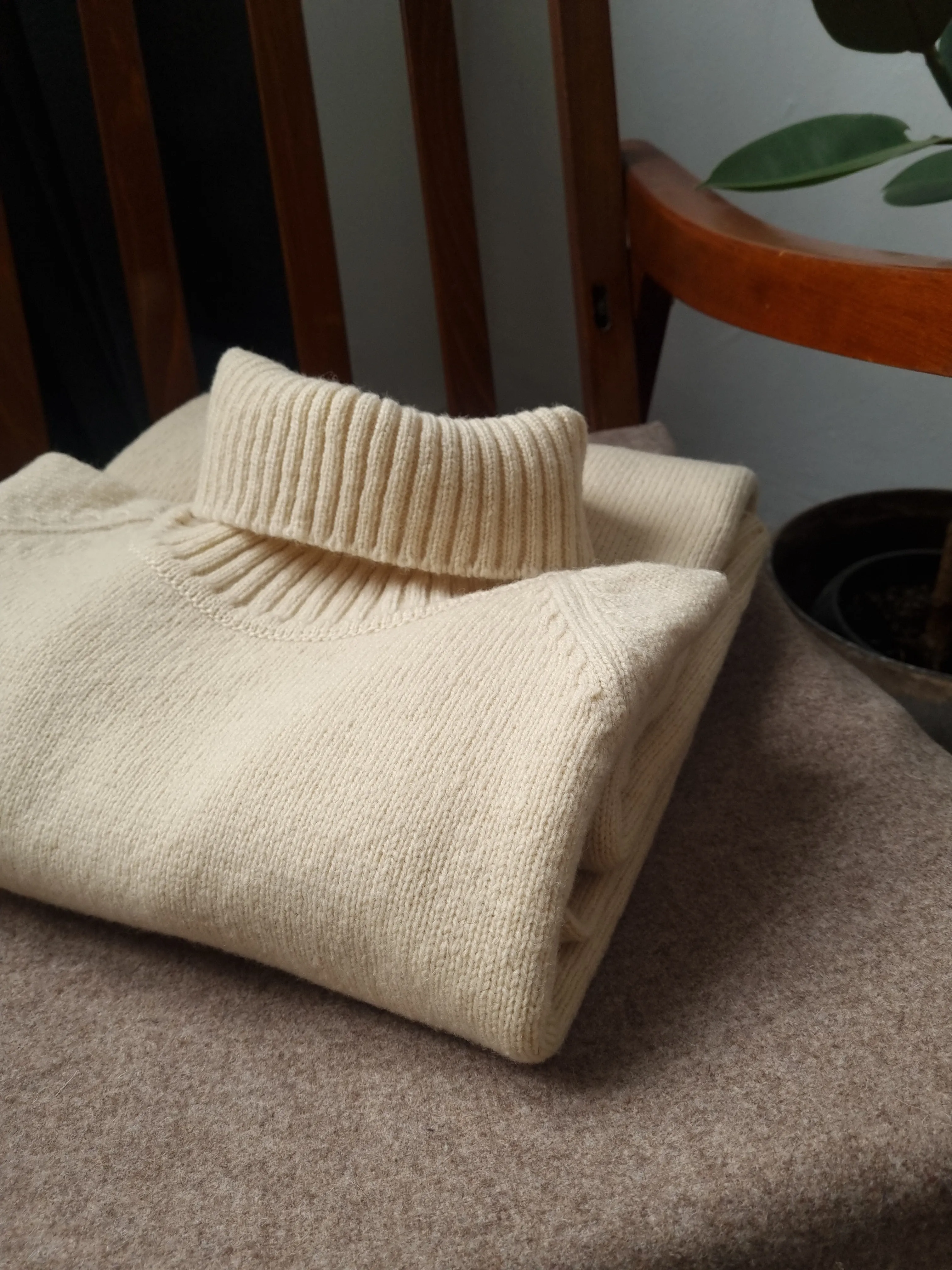 Long Merino wool turtleneck sweater dress SANA