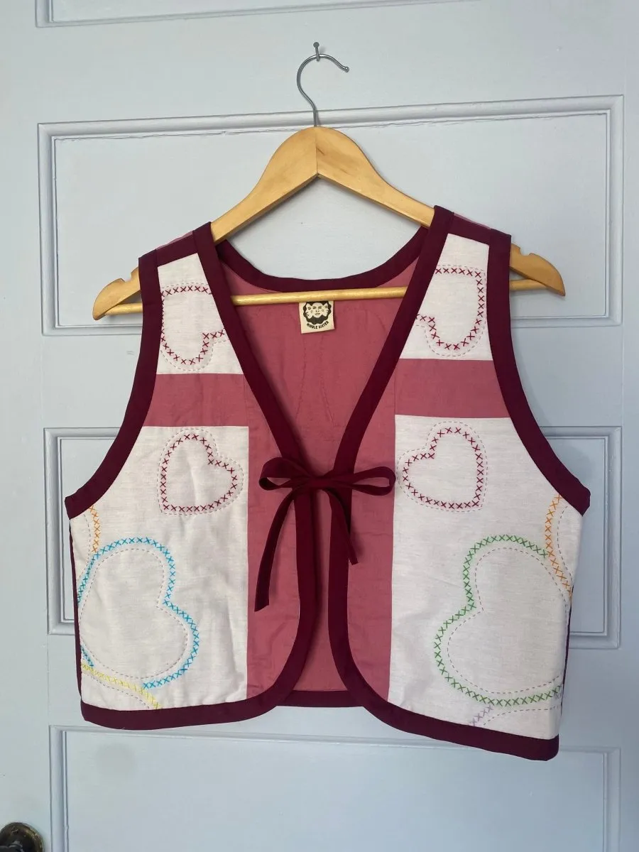Middle Sister Co. Quilted Tie Vest (Stitched With Love)