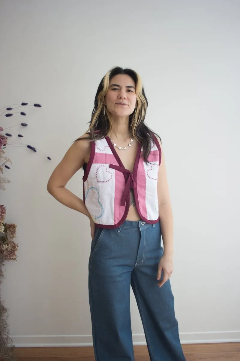 Middle Sister Co. Quilted Tie Vest (Stitched With Love)