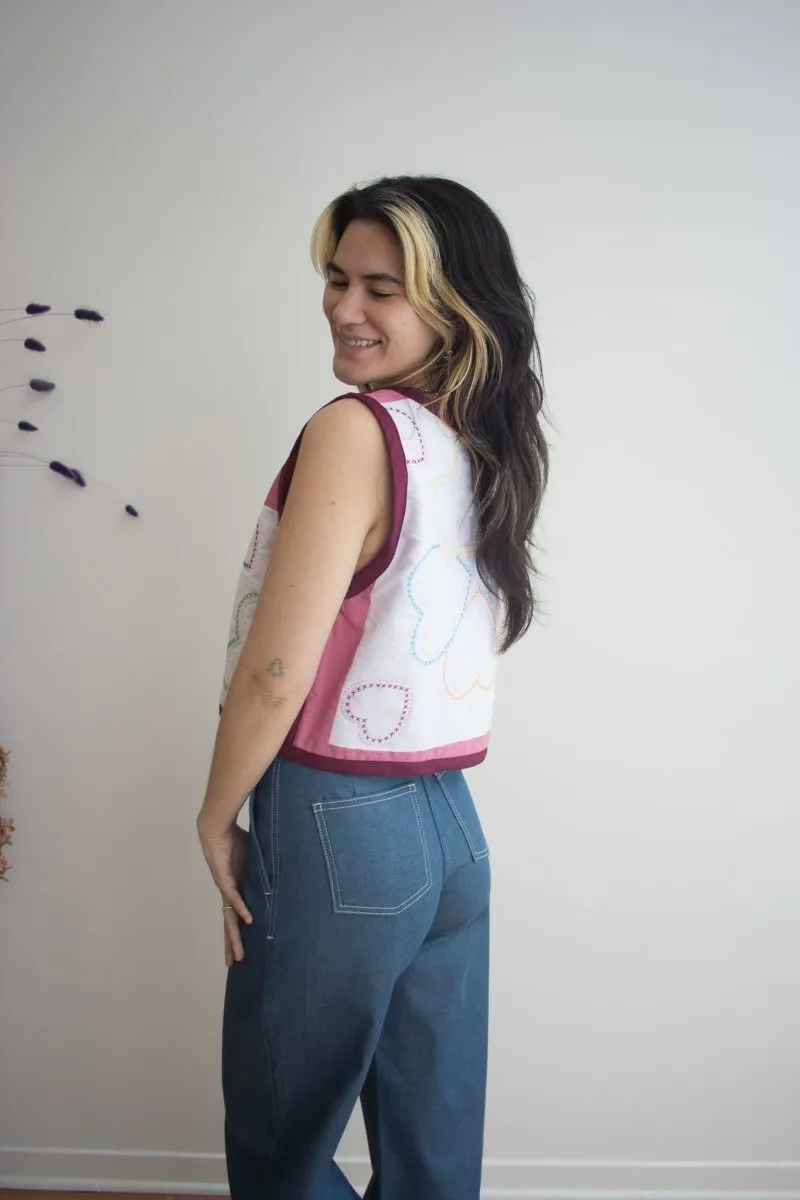 Middle Sister Co. Quilted Tie Vest (Stitched With Love)