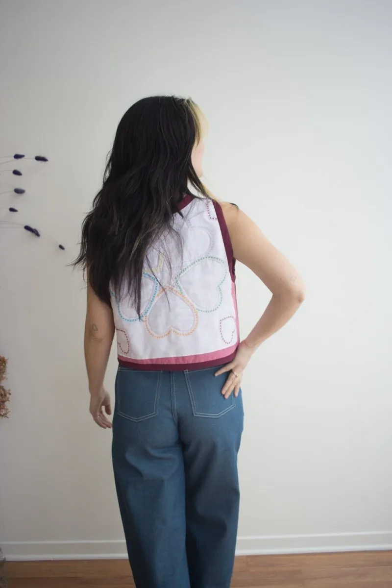 Middle Sister Co. Quilted Tie Vest (Stitched With Love)